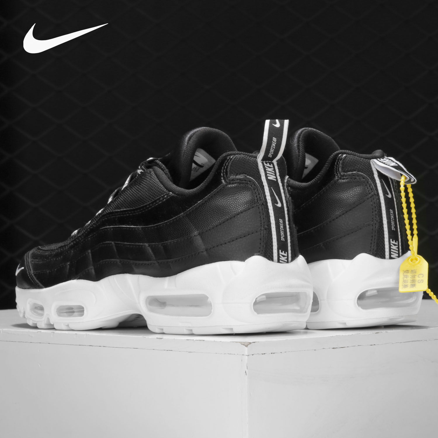 Nike/Nike genuine AIR MAX 95 men's retro black and white AIR cushion sports casual running shoes 538416