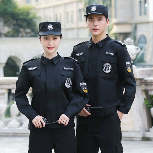 Осенняя куртка для работы, черный зимний лонгслив, зимняя униформа, комплект