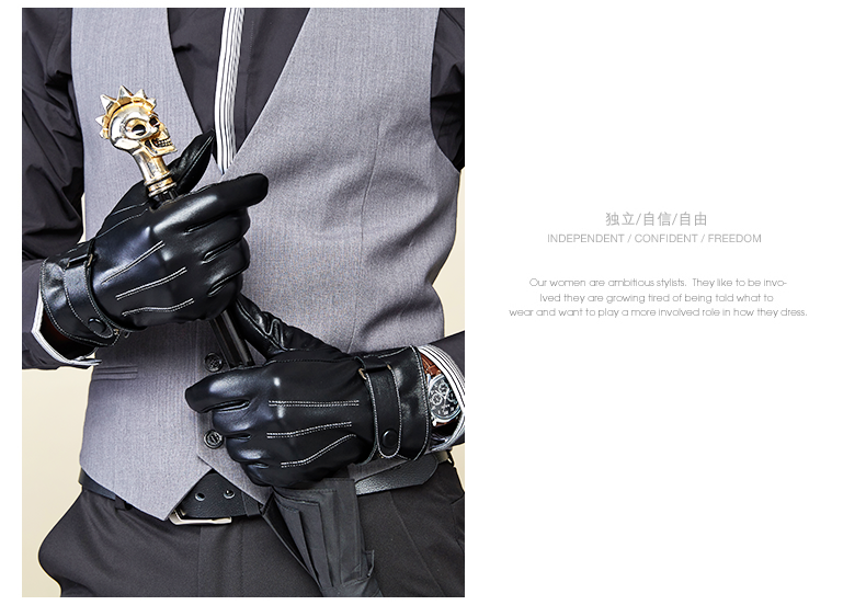 Gants pour homme      en peau de mouton - Ref 2782469 Image 10