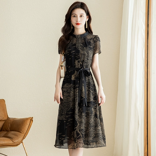 Шифоновый летний комплект, юбка, легкий роскошный стиль, изысканный стиль