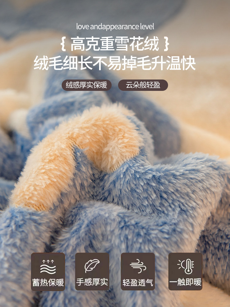 Winter Plush Milk Coral Flannel Blanket Single Piece Bed Sheet Fleece Non-Slip Blanket Mat Single Dormitory Thickened Quilt Sheet