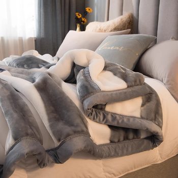 Raschel Blanket Quilt Winter Thickened Blanket Nap Single-Person Throw Blanket Dormitory Student Coral Fleece Bed Sheet