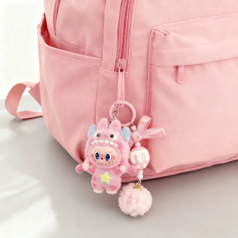 Labubu Bag Pendant Plush Toy Doll Backpack Keychain Car Decoration Gift for Girlfriend's Birthday Labubu Bag Pendant Plush Toy Doll Backpack Keychain Car Decoration Gift for Girlfriend's Birthday