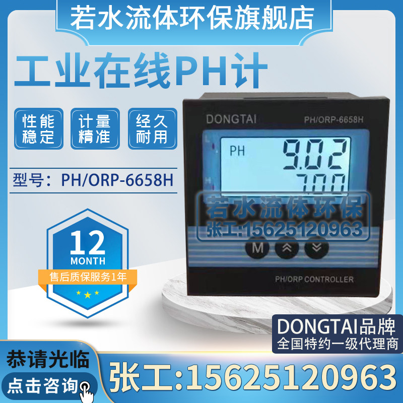PH/ORP-6658H东泰DONGTAI工业PH计线 线上酸度计PH控制器ORP计PH电极