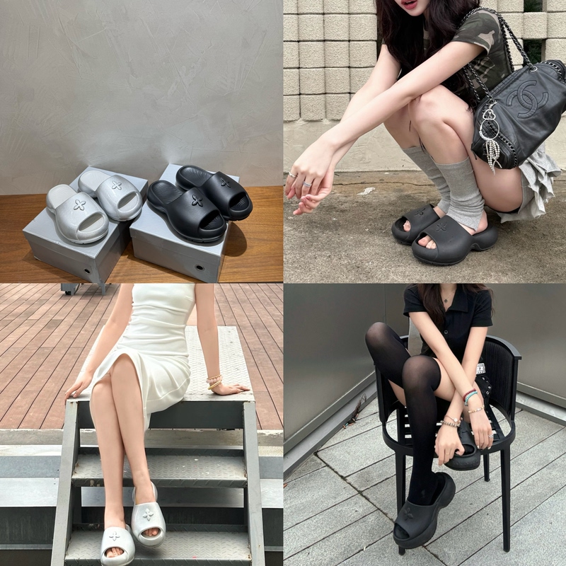 【Mu You Shoes】5Cm Cross Pattern S~ Sandals Platform Thick Sole New Embossed Non-Slip Sports Slippers for Women
