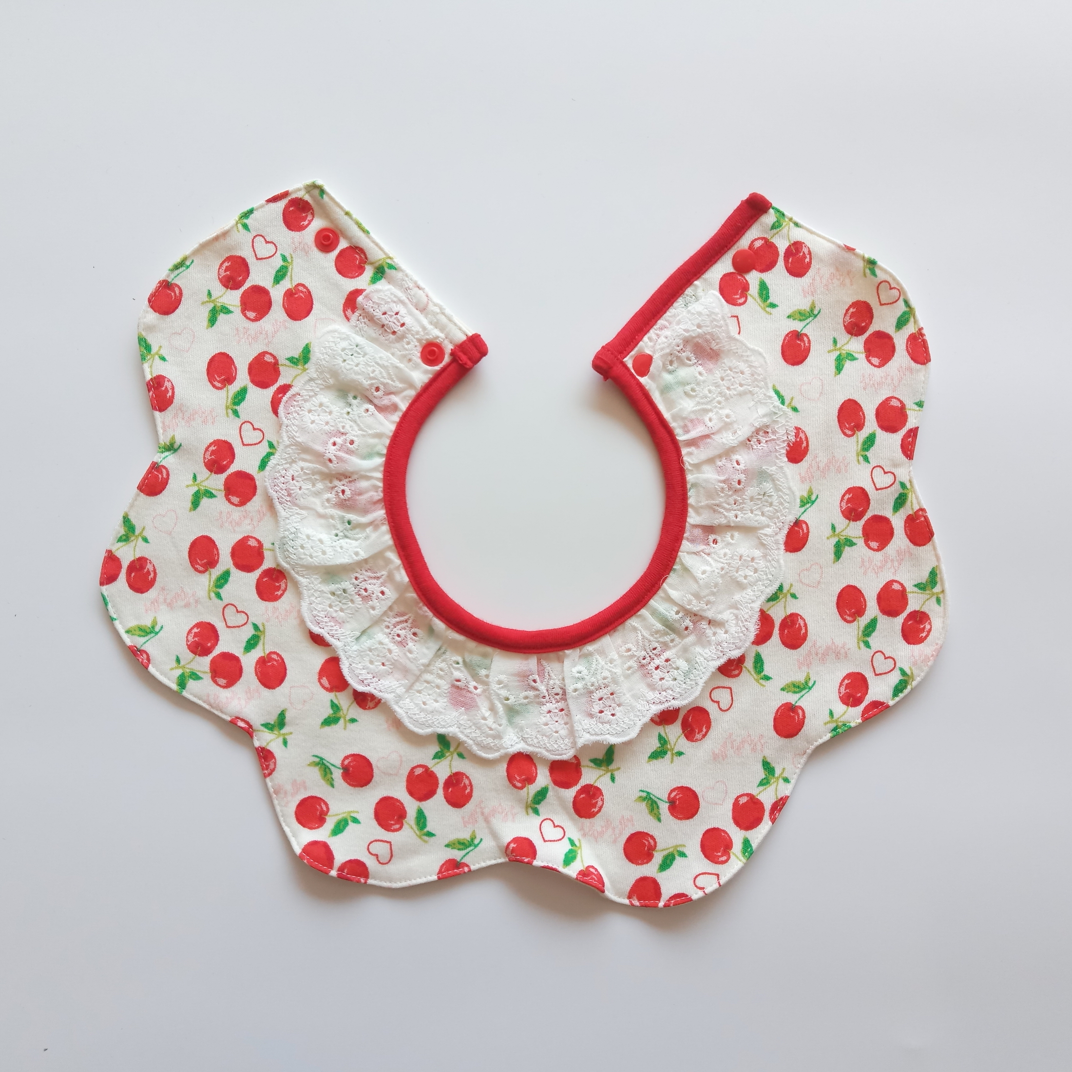 Lace lace pure cotton 360 degree children's baby saliva towel bib small petal collar daily single bow bib