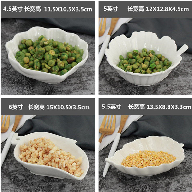 Creative Pure White Ceramic Cake Pan Biscuit Hotel Saucer Dish Snack Dish Baking Tray Cutlery Tray Cutlery