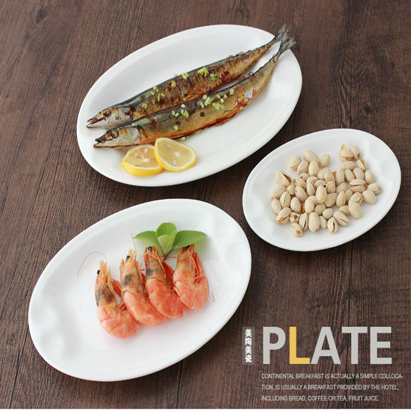 Disc Son Ceramic Western Meal Shallow Pan Pure White Home Soup Pan Fruit Italian Pastry Dish Creative Cutlery Dish