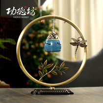 Music incense burner pure copper home entrance pantry sandalwood stove Bluetooth with remote control Zen Chinese club ornaments