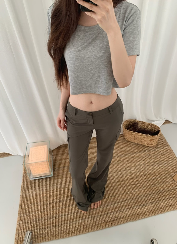Withtong - Thin, Low-Waisted, Drapey, Slimming, Straight-Leg, Casual Workwear, Slightly Flared Long Pants