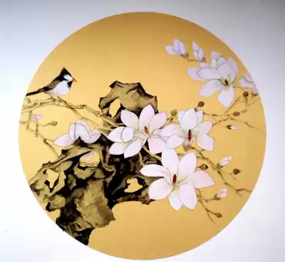 Mud and gold cooked rice card paper, Gongbi Chinese painting, small Kai blank round calligraphy, thickened copy of the sutra, soft card heart Sutra rice paper