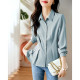 Simple and Elegant Shirt 2023 Spring and Autumn New Fashion Chic Design Slim Thin Versatile Fashionable Intellectual Shirt for Women