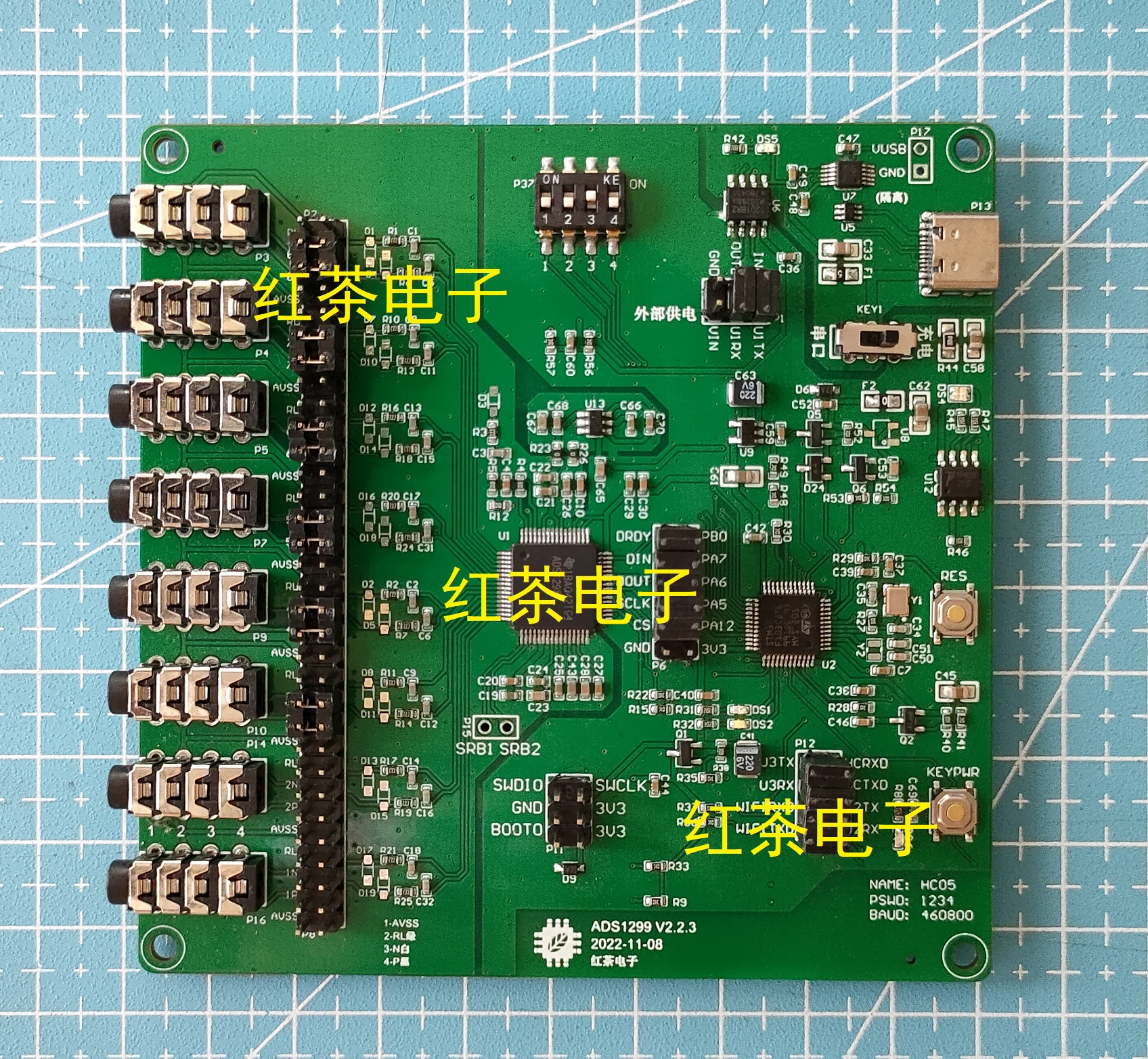ADS1299 brain-electric module EEG Development board BCI Brain Machine Interface Cardio EMG Muscle Electric Biosensors