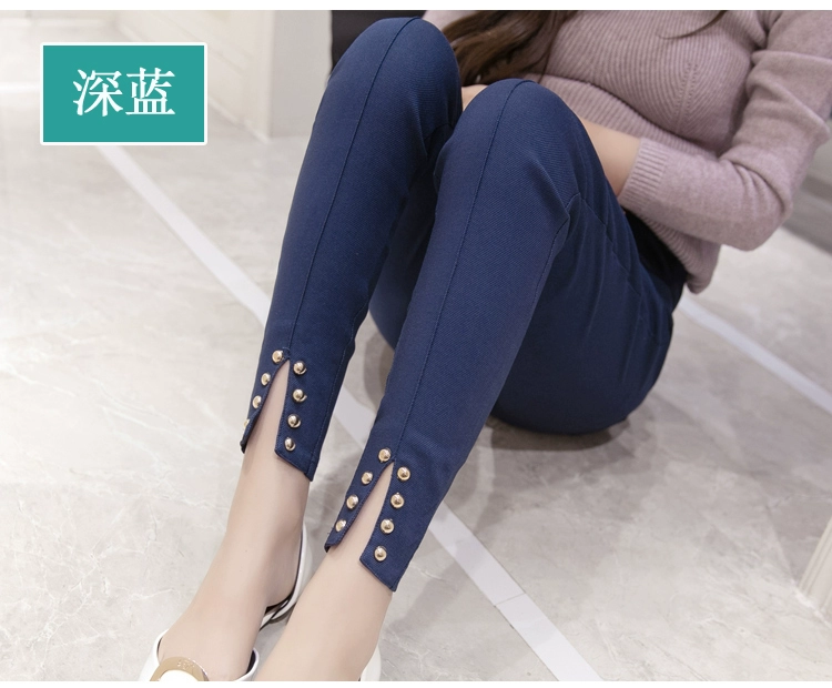 Thời trang mới mùa thu Phiên bản Hàn Quốc của bà bầu mặc quần legging 2018 hoang dã thời trang chân rắn màu quần nâng bụng