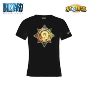Blizzard Blizzard chính thức trò chơi xung quanh áo phông mạ vàng logo lò sưởi bông màu đen xung quanh - Game Nhân vật liên quan