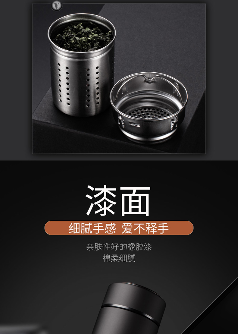 Ly tách trà Vanow nam cao cấp inox 316 dung tích lớn - Tách bình nước thủy tinh 500ml