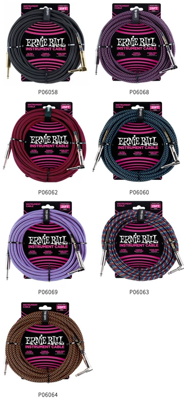 ERNIE BALL đàn guitar cáp ballad nhạc cụ bass Loa EB dệt dây giảm tiếng ồn 3 6 9 m - Phụ kiện nhạc cụ capo cá mập