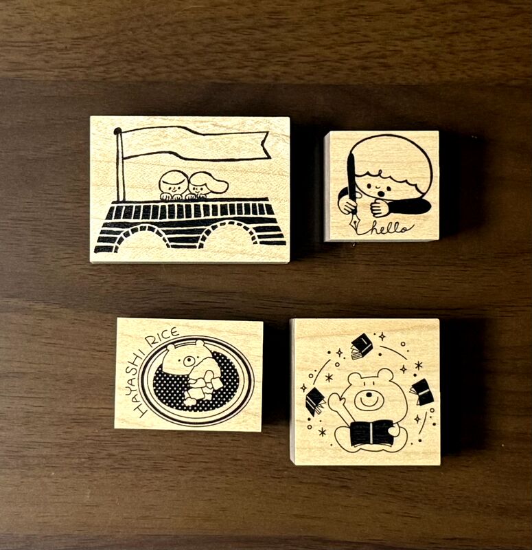 In Stock Japan Bridge Exhibition Limited Edition 963Hanko Redsmile Cute Wooden Stamp