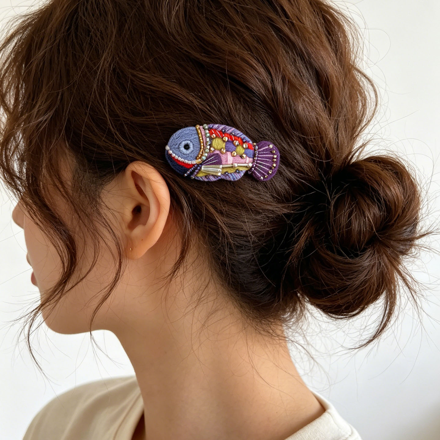 Fangyangban Dopamine Fish Hair Clip Embroidery DIY - Thumbnail 4