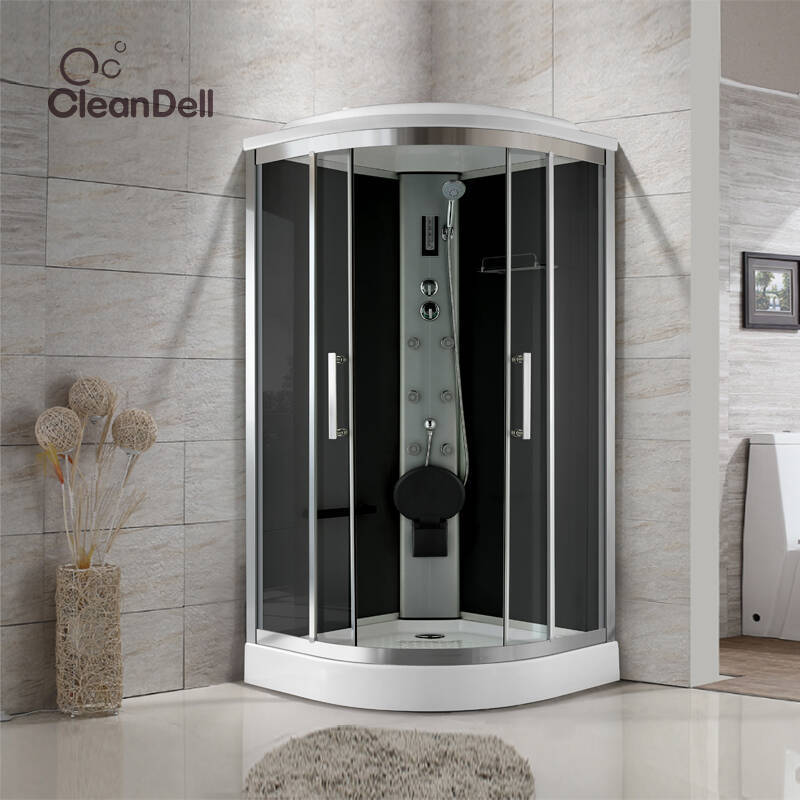 Integrated Shower Room Stainless Steel Bathroom Integrated Bathroom Household Curved Fan-Shaped Glass Partition Bath Room Integrated Shower Room Stainless Steel Bathroom Integrated Bathroom Household Curved Fan-Shaped Glass Partition Bath Room