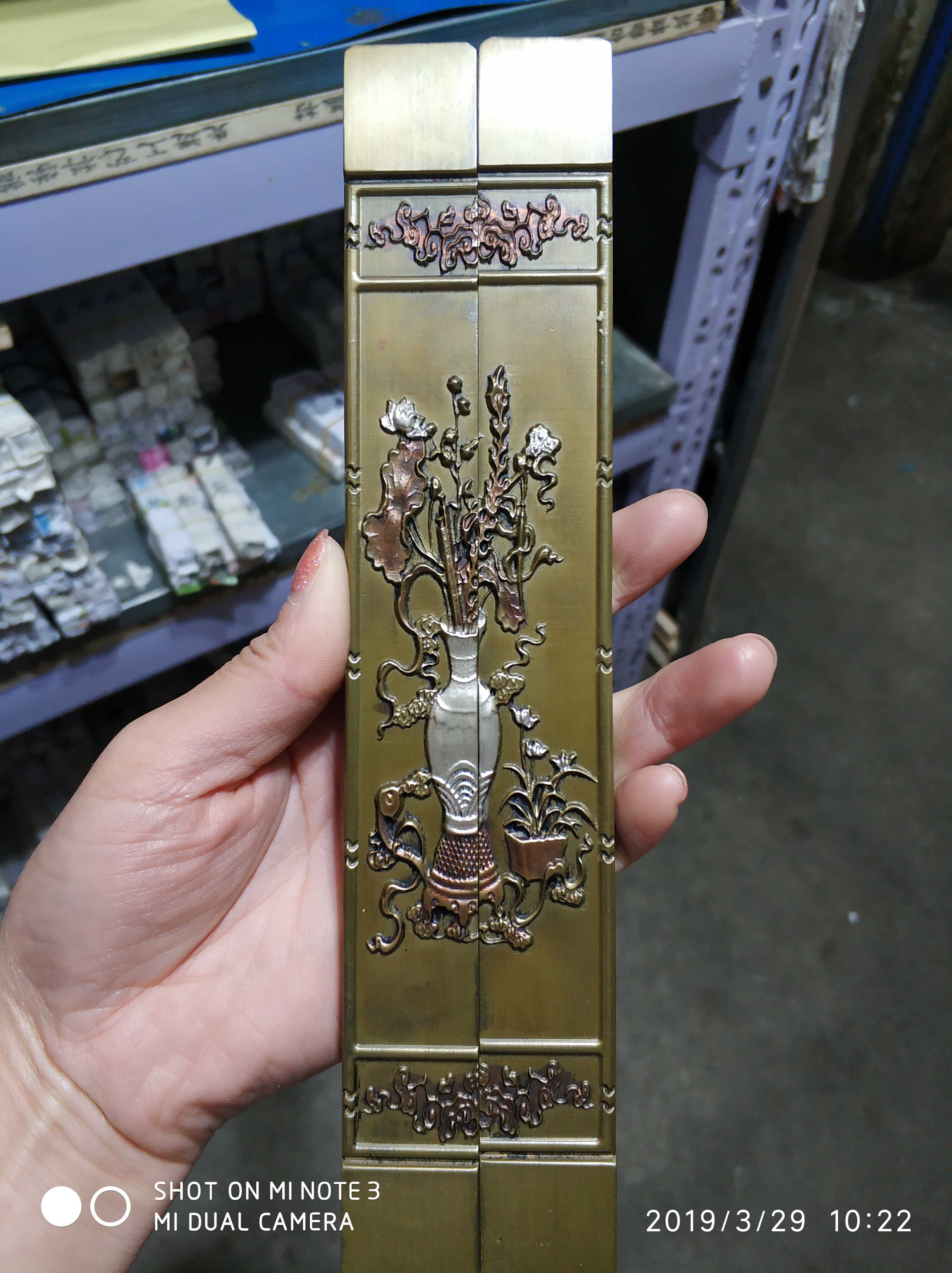 Cloud Howl Literature House Supplies Town Ruler Town Paper Calligraphy with collection Friendship Relief Pure Brass Solid length 23 cm