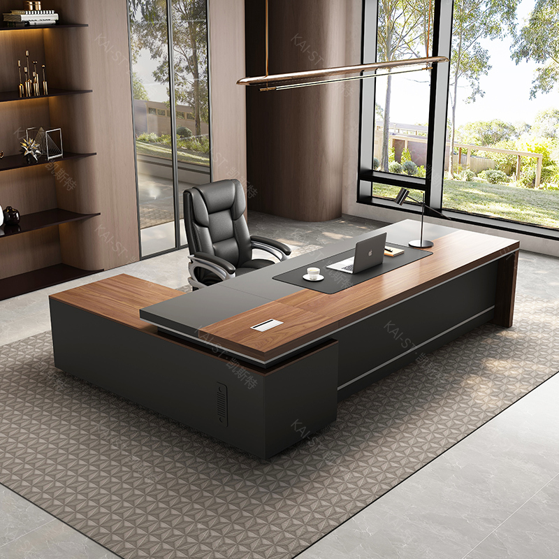 Boss Desk, Office Desk and Chair Set, Simple Modern Executive Desk, Manager Desk and Chair, Executive Desk, New Chinese Style Furniture