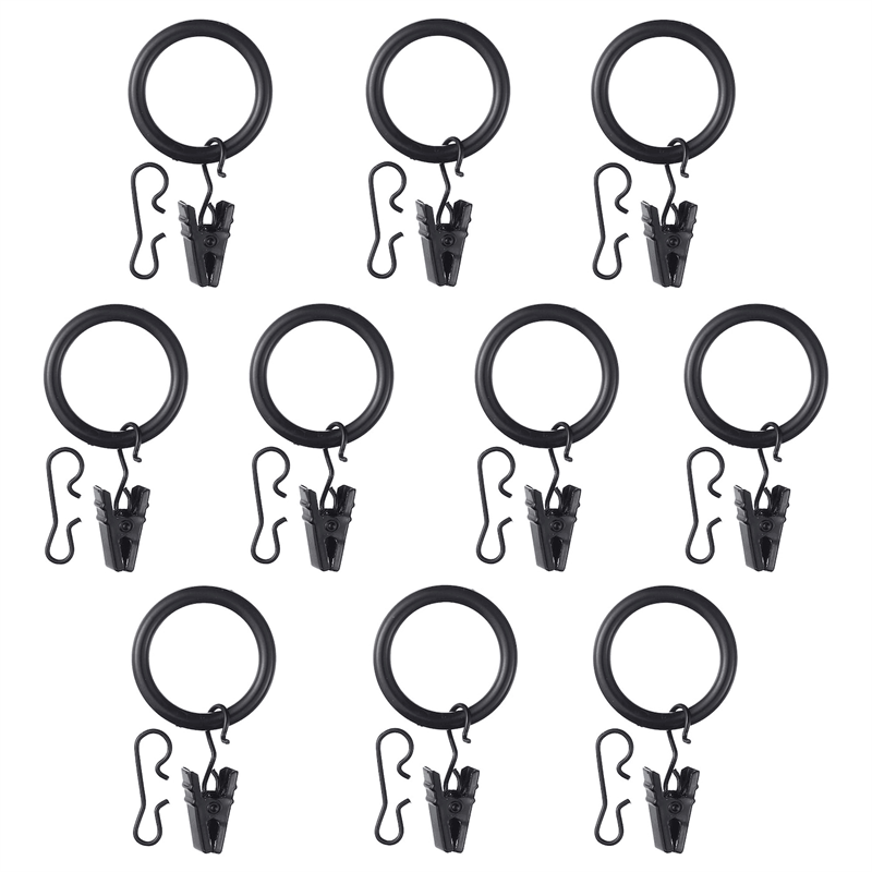 Ikea Syrlig Curtain Rod Curtain Ring with Hook Black 38 mm Ikea Syrlig Curtain Rod Curtain Ring with Hook Black 38 mm
