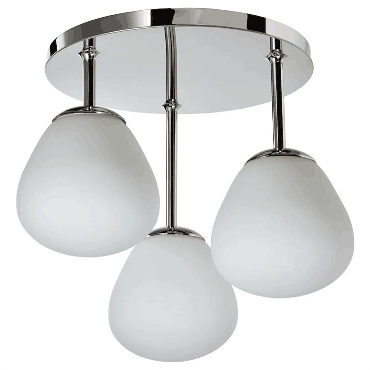 Ikea Dejsa 3-Head Ceiling Lamp Chrome-Plated/Milky White Glass Living Room Decorative Lamp Chandelier