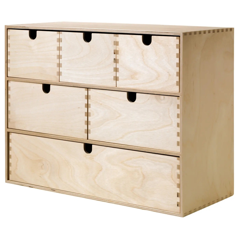 Ikea Moppe Small Chest of Drawers, Birch Plywood, 42X18X 32cm