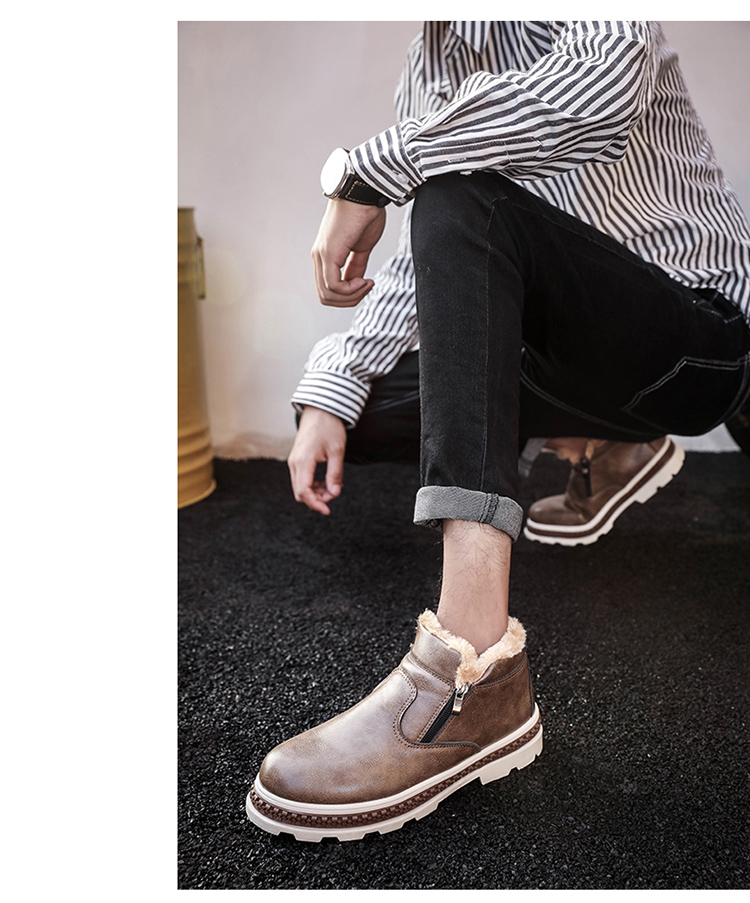 Giày tuyết nam mùa đông ấm áp cộng với giày nhung ngắn 2018 Giày cotton nam không thấm nước phiên bản Hàn Quốc xu hướng giày nam giầy nam cao cổ