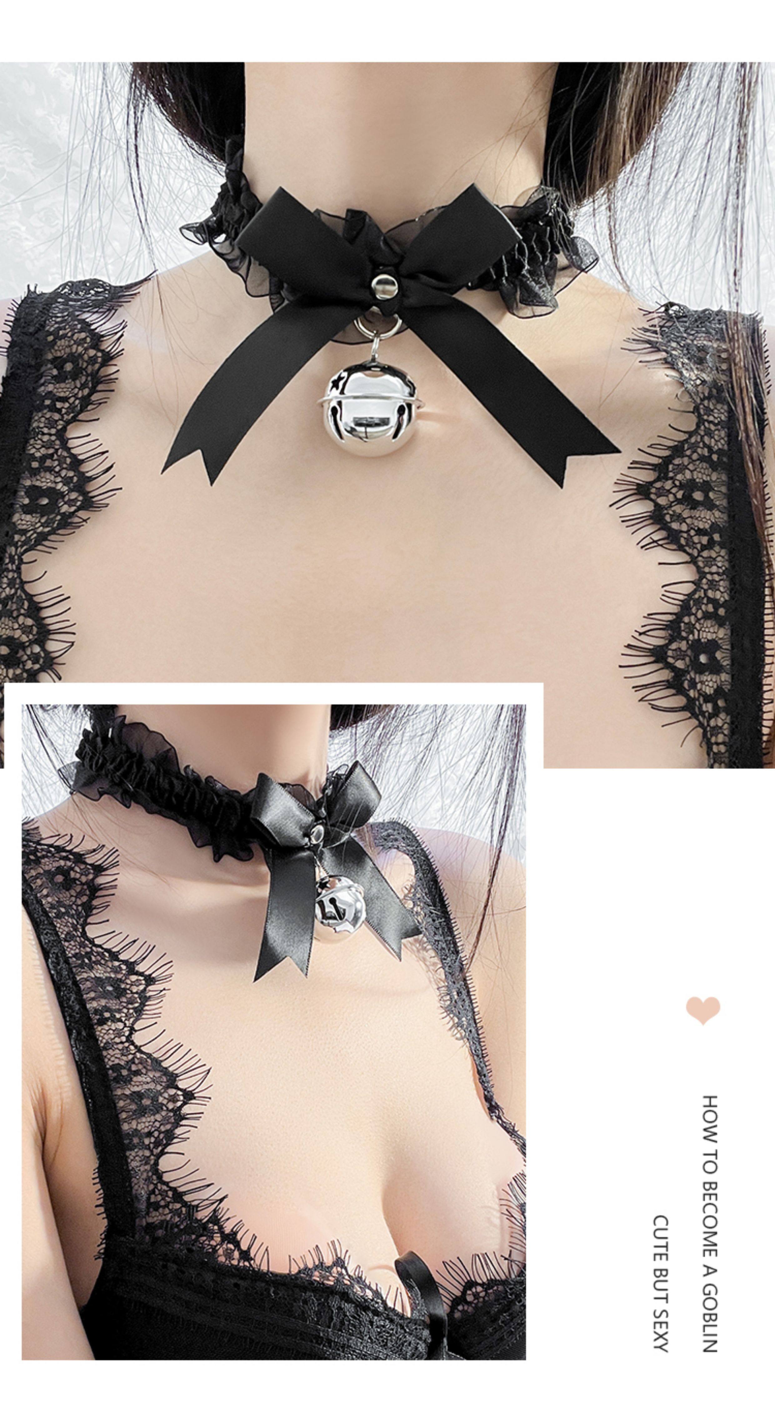 Нижнее белье аксессуары 叮铃~叮铃~软妹蕾丝铃铛项圈可爱少女甜美性感蝴蝶结choker洛丽塔