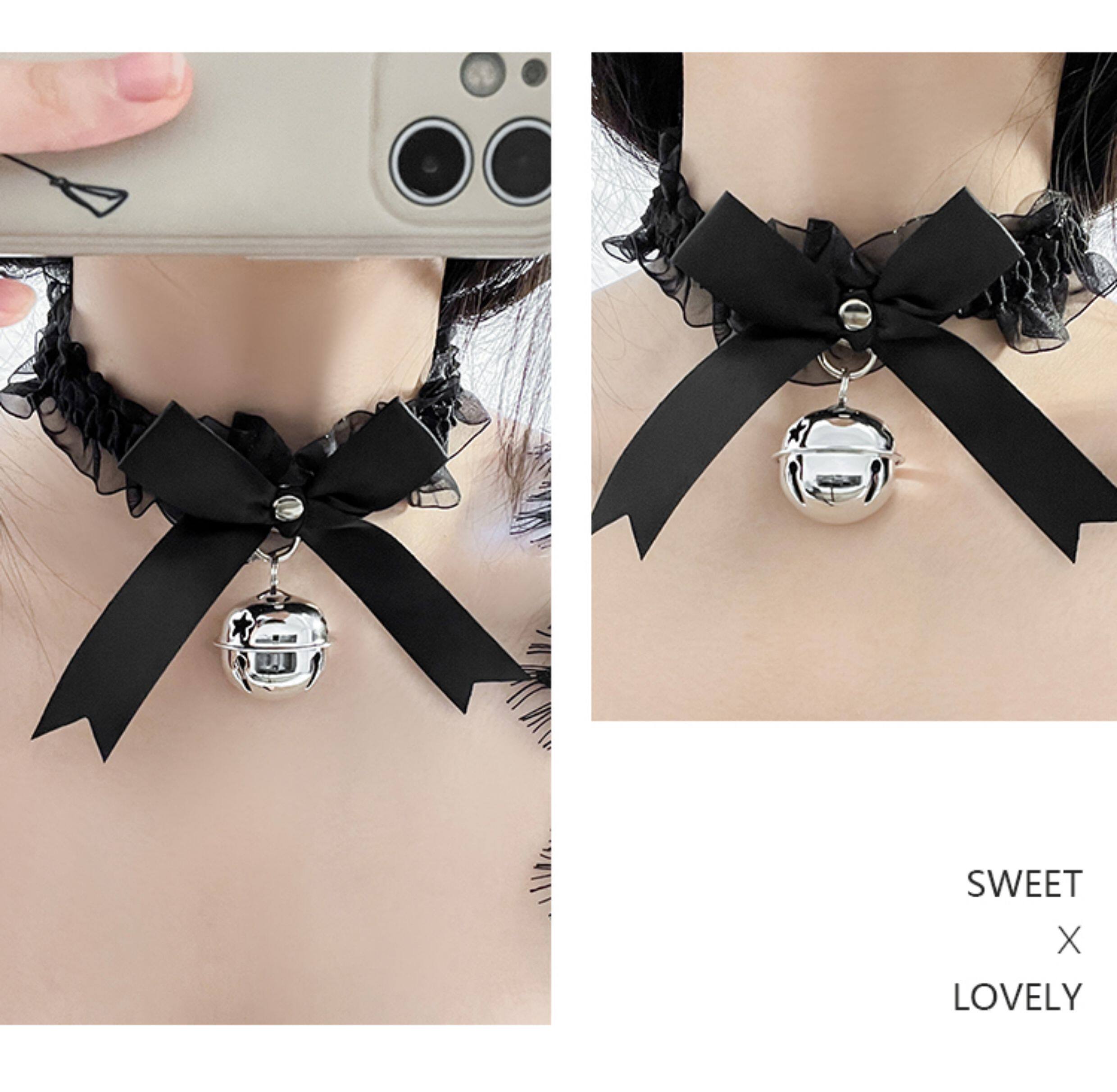 Нижнее белье аксессуары 叮铃~叮铃~软妹蕾丝铃铛项圈可爱少女甜美性感蝴蝶结choker洛丽塔