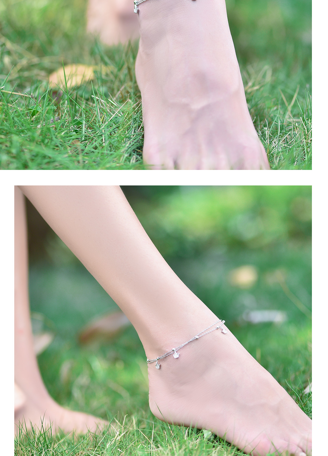 Bracelet de cheville Femme      en Argenterie - Ref 3105041 Image 10