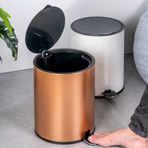 Garbage can Kitchen large-capacity household light luxury foot-mounted living room thickened stainless steel toilet toilet with lid