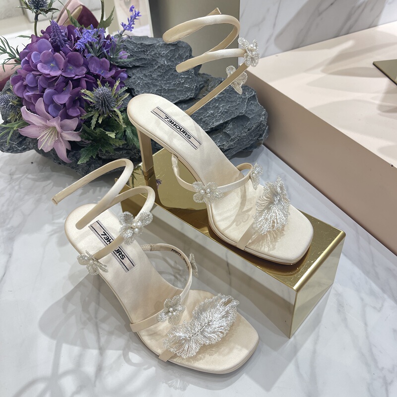 73Hours Women's Shoes Unfinished Poetry Haute Couture Series 2026 Spring New Stiletto High Heels Women's Sandals