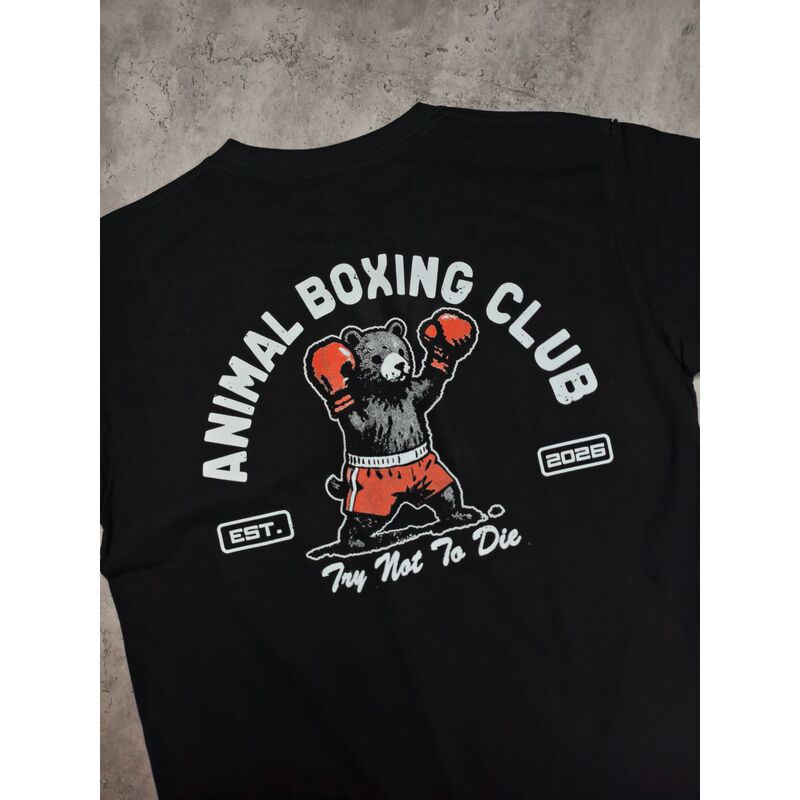 Short-Tailed Bear Boxer Cultural Shirt 260g Pure Cotton Round Neck Pure Cotton Short-Sleeved T-Shirt