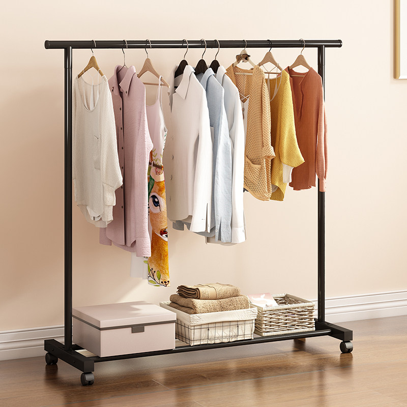 Drying rack floor-to-ceiling folding household clothes rail indoor drying rack bedroom simple hanger hanging clothes rack pole type