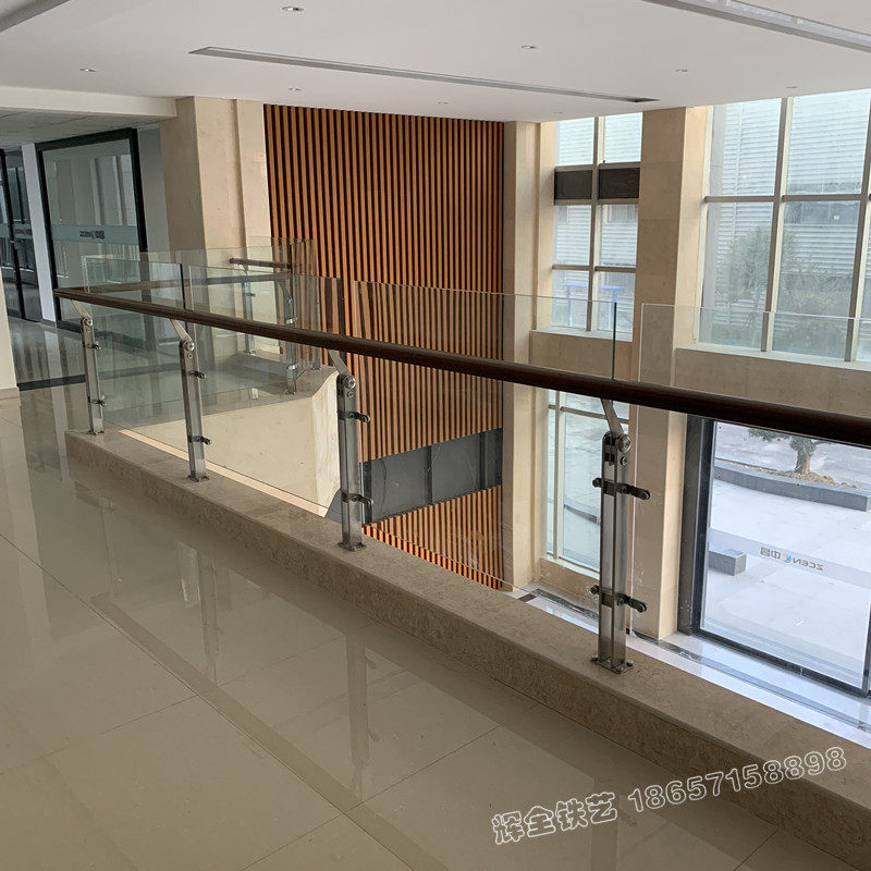 Hangzhou glass handrail guardrail stair handrail office building hotel tempered glass bar balcony outdoor glass guardrail