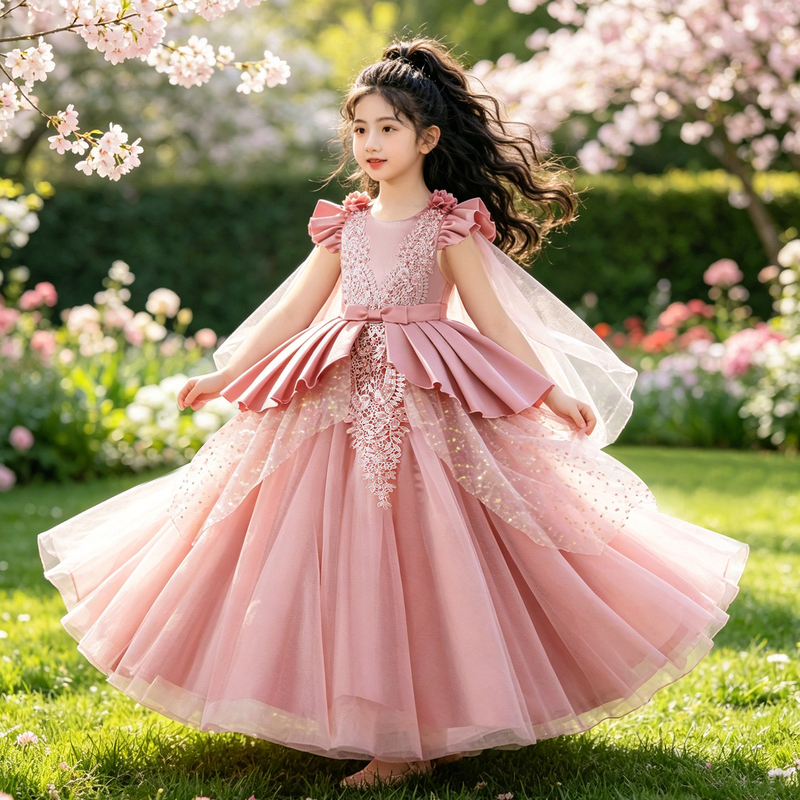 Girls' Dress Summer 2026 New Princess Dress Little Girl Stunning Children's Dress Lolita Very Pretty Summer Dress