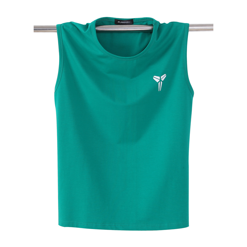 Áo vest nam size rộng mới cotton mỏng không tay rộng vai áo thun nam giản dị cổ tròn thể thao đáy quần vest áo gym