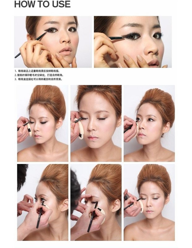Quên COS trang điểm không thấm nước không nở đều mịn Bút kẻ mắt hai màu đen + nâu gửi hai cây cọ - Bút kẻ mắt mắt nước