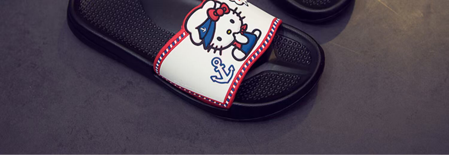 HelloKitty phim hoạt hình nữ mùa hè dép nhà nhà skid dép di dép phòng tắm vòi sen dày lớp vỏ - Trang chủ dép lông mang ở nhà