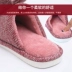 Dép cotton nữ mùa đông ấm áp sang trọng dép trong nhà sàn gỗ trong nhà chống trượt dày dưới đáy nhà nam dép