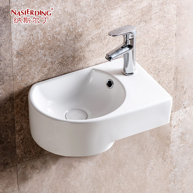 Nasrding bathroom with small left and right hanging basin washbasin washbasin washbasin washbasin hanging wall-style art basin