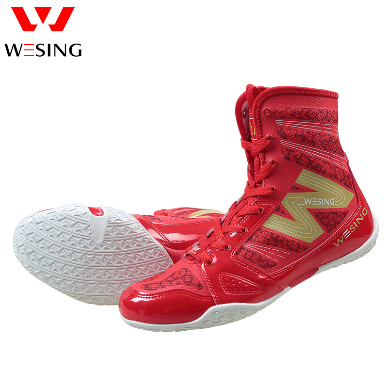 9th Mountain Boxing Shoes Non-slip Breathable Mesh BLOW LOOSE High Cylinder Long Boots Man Professional Competition Training Shoes