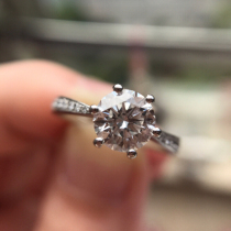 Fu Daisheng 90 Round Diamond Wedding Ring 18K Platinum 0 7 Carat Diamond Ring Natural Diamond Customised Female