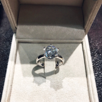 Fu Daisheng white 18K gold diamond ring female 1 carat 70 customized female ring courting wedding wedding platinum diamond ring