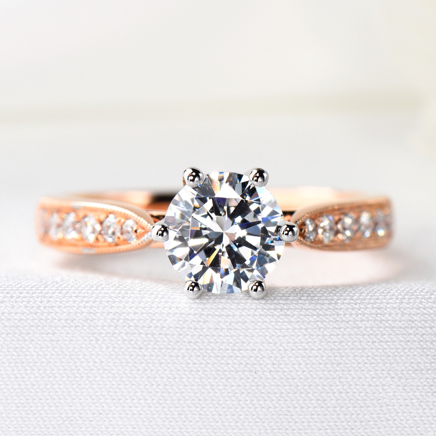 Fu Dasheng White 18K Diamond Ring girl 1 carat 70 custom woman ring to marry the wedding diamond ring