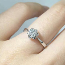 Foodia Raw Platinum Courting Wedding 50 Diamond Ring Women Jewelry Nude Drills Custom One Carat Ring