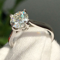 Foodia Diamond Ring Girl 1 Carat 70 Platinum Diamond Wedding Ring to ring Four-claw diamond ring female